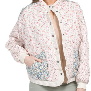 Blank NYC Quilted Patchwork Floral Jacket, women's size L NWT